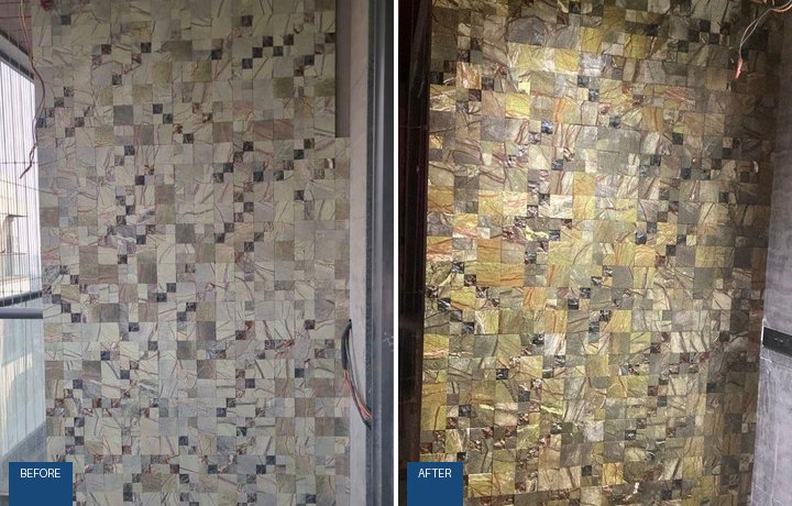 Green marble with Flagstone Fix Enhance and Protect Plus